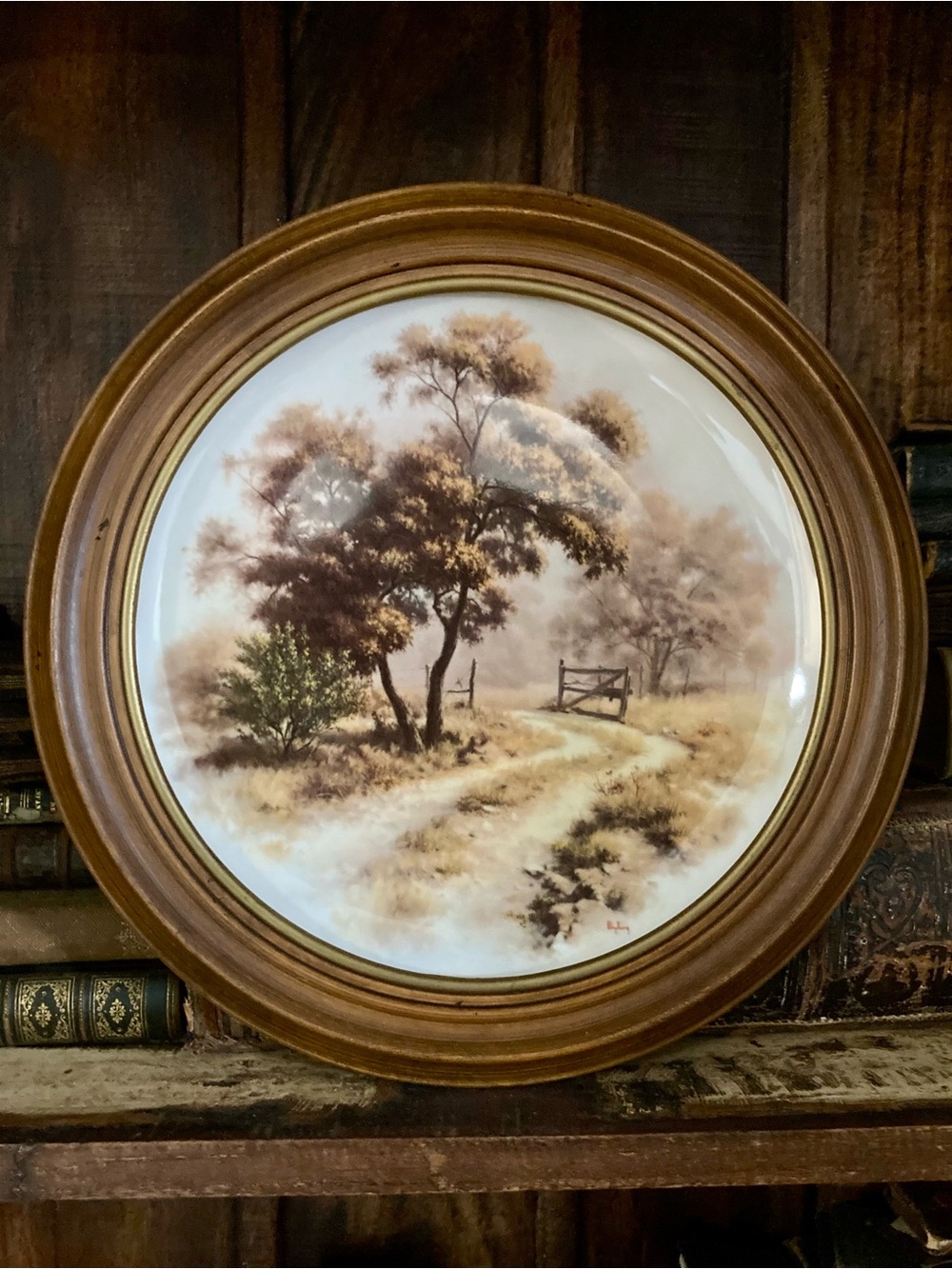Dalhart Windberg “Autumn’s Way” Collectors Plate Ridgewood Framed Fall Decor